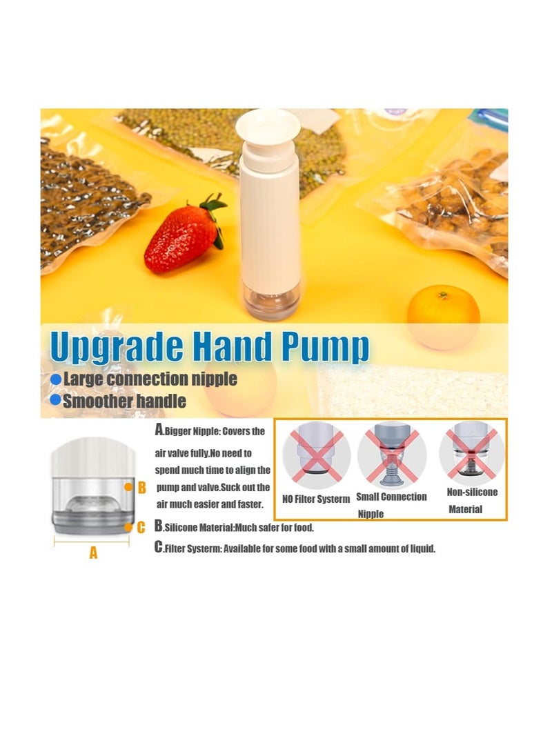 Excefore - Vacuum Sealer Machine, Handheld Vacuum Pump, Hand Pump for Sous Vide Bags, for Vacuum Food, Furits Storage and Preservation - Image 1