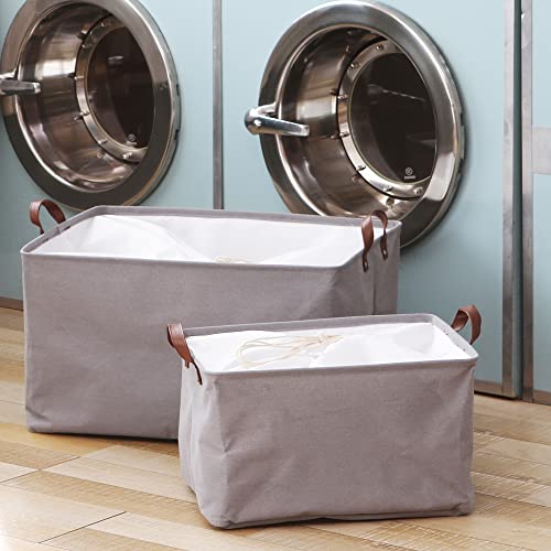Hinwo 70L Extra Large Storage Bins, 4-Pack Closet Organizers and Storage, Foldable Clothes Storage Baskets with Handles, Containers for Clothing, Blanket, Comforters, Toys, Bedding (Gray) - Image 2
