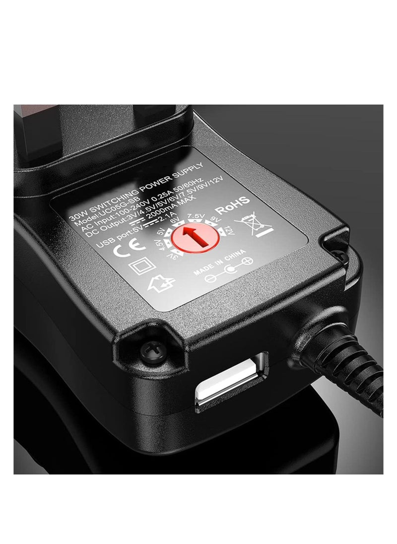 Excefore - Universal AC Adapter 30W 3V 4.5V 5V 6V 7.5V 9V 12V - Image 1