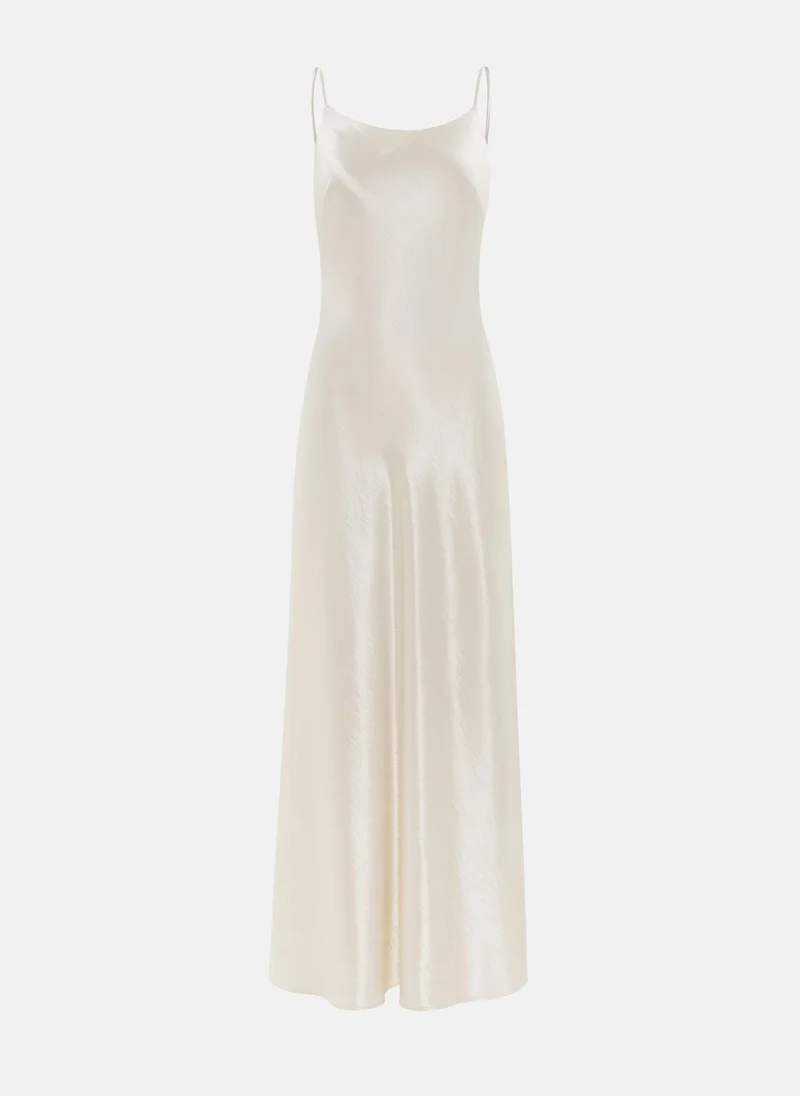 Lichi Maxi slip dress in crinkled-effect satin