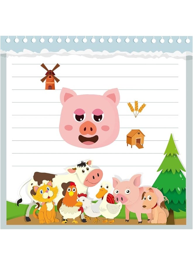 DaiUni 24 Sheets Farm Animal Make a Face Sticker Sheets for Kids Todders Activities, Make Your Own Stickers for Kids Birthday Party Favor Supplies Craft  - Image 3