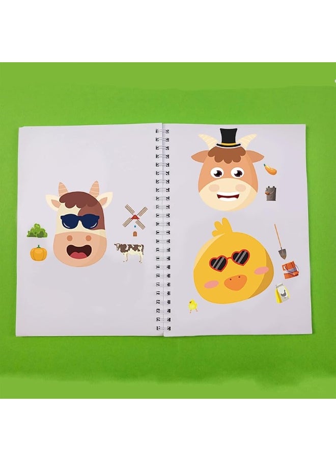 DaiUni 24 Sheets Farm Animal Make a Face Sticker Sheets for Kids Todders Activities, Make Your Own Stickers for Kids Birthday Party Favor Supplies Craft  - Image 5