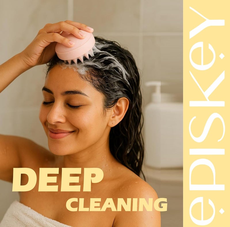 Episkey Scalp Massager Shampoo Brush, Eco-Friendly Wheat Straw Body With Soft Silicon Bristles, Hair Scalp Scrubber, Scalp Exfoliator | Dandruff Removal, Prevents Hair Loss For Men, Women (Jb-35) - Image 2