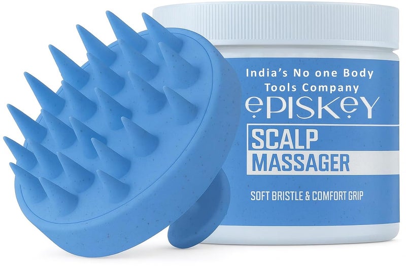 Episkey Scalp Massager Shampoo Brush, Eco-Friendly Wheat Straw Body With Soft Silicon Bristles, Hair Scalp Scrubber, Scalp Exfoliator | Dandruff Removal, Prevents Hair Loss For Men, Women (Jb-35) - Image 1