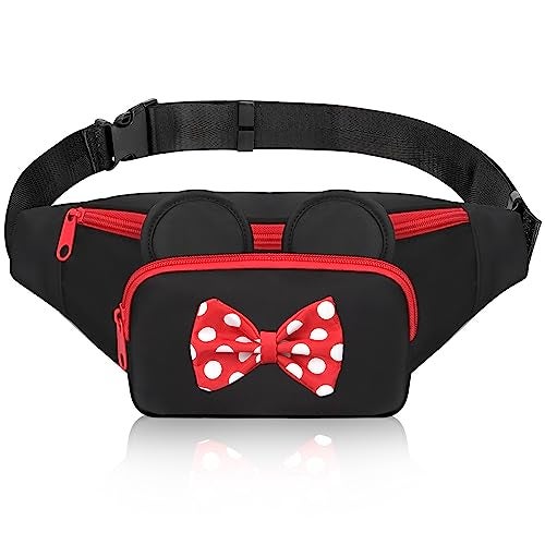 Voikukka Cute Fanny Pack for Women Kids Crossbody Bag Travel Belt Bags Little Girls Fanny Toy Cartoon Mouse World Accessories Outfit Waist Pack Kid Outdoor Trip Essentials for Park Adults Fanny Pack - Image 1