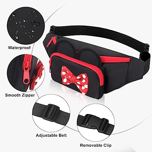 Voikukka Cute Fanny Pack for Women Kids Crossbody Bag Travel Belt Bags Little Girls Fanny Toy Cartoon Mouse World Accessories Outfit Waist Pack Kid Outdoor Trip Essentials for Park Adults Fanny Pack - Image 4