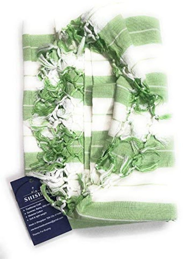 SHISHIR Bhagalpuri Silky Soft Green Plain Design Breathable Cotton Chadar - Size-220X135| TC - 200 - Image 3