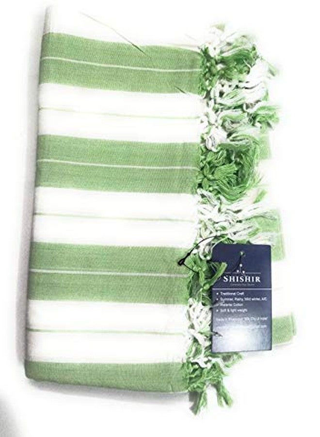 SHISHIR Bhagalpuri Silky Soft Green Plain Design Breathable Cotton Chadar - Size-220X135| TC - 200 - Image 4