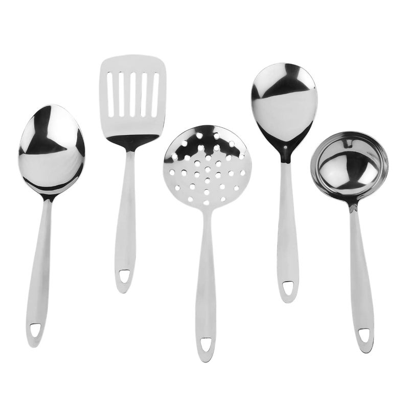 Neptune NEPTUNE Stainless Steel Serving Tools for Kitchen | Serving Spoons Set for Dining with 5 Different pcs |Big Spoon | Skimmer | Ladle | Flex Turner | Rice Spoon | Silver Finish  - Image 5