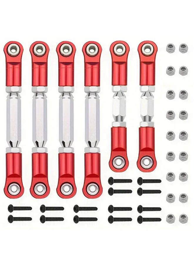 Red Adjustable Tie Rods Turnbuckles Set For 1 10 RC Cars Upgrade Parts - Image 1