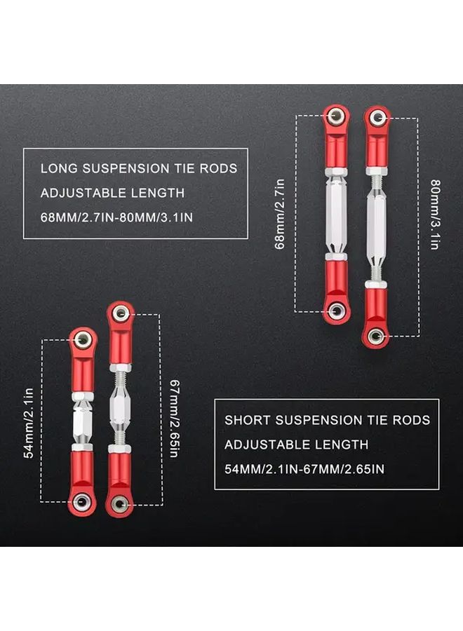 Red Adjustable Tie Rods Turnbuckles Set For 1 10 RC Cars Upgrade Parts - Image 2