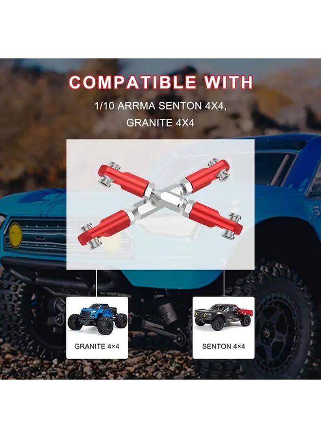 Red Adjustable Tie Rods Turnbuckles Set For 1 10 RC Cars Upgrade Parts - Image 3