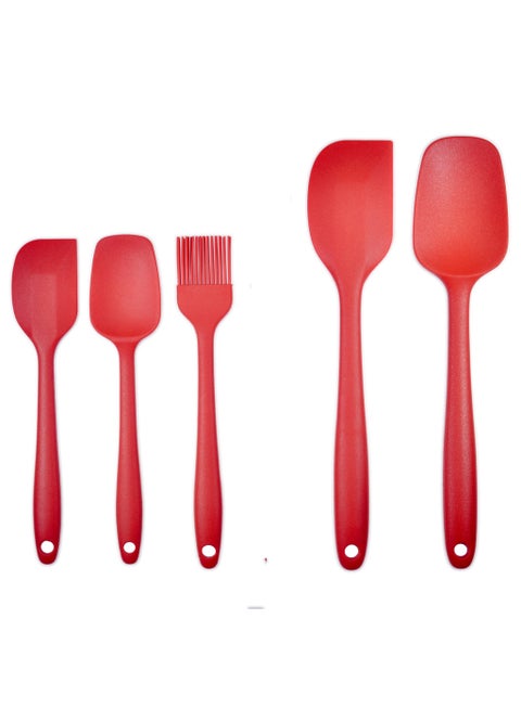 Silicone Spatula Set of 5 Heat Resistant Professional for Nonstick Cookware Seamless and BPA Free