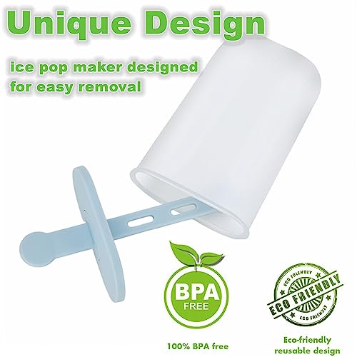 Honsen Popsicle Molds Set 6 Pieces Ice Popsicle Maker-BPA Free,Easy-Release Ice Pop Molds,Homemade Ice Cream Molds (Blue) - Image 2
