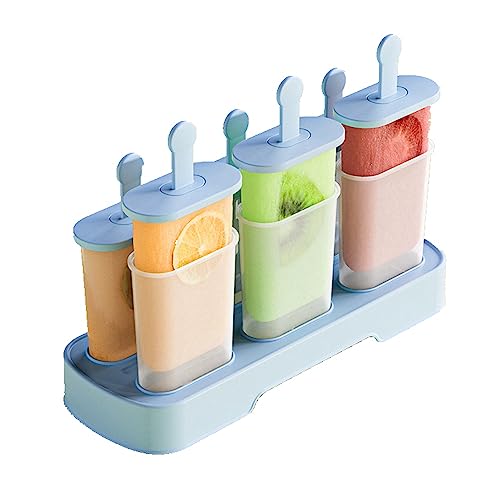 Honsen Popsicle Molds Set 6 Pieces Ice Popsicle Maker-BPA Free,Easy-Release Ice Pop Molds,Homemade Ice Cream Molds (Blue) - Image 1