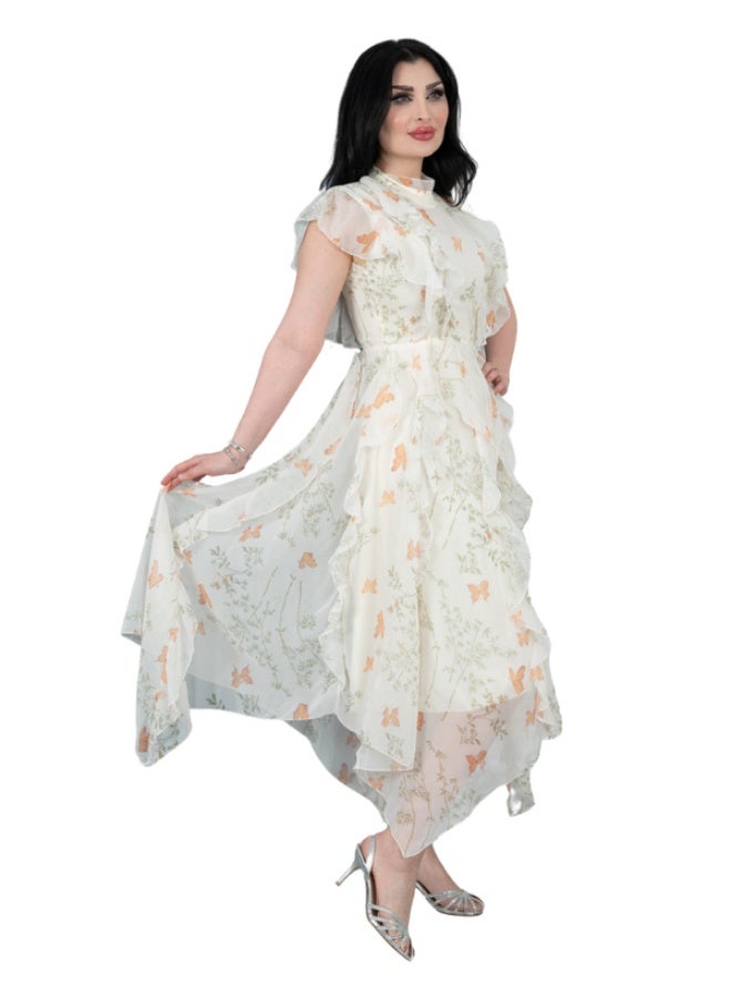 Angham Al-Tabi'a Nature-Inspired Chiffon Maxi Dress  - Image 5
