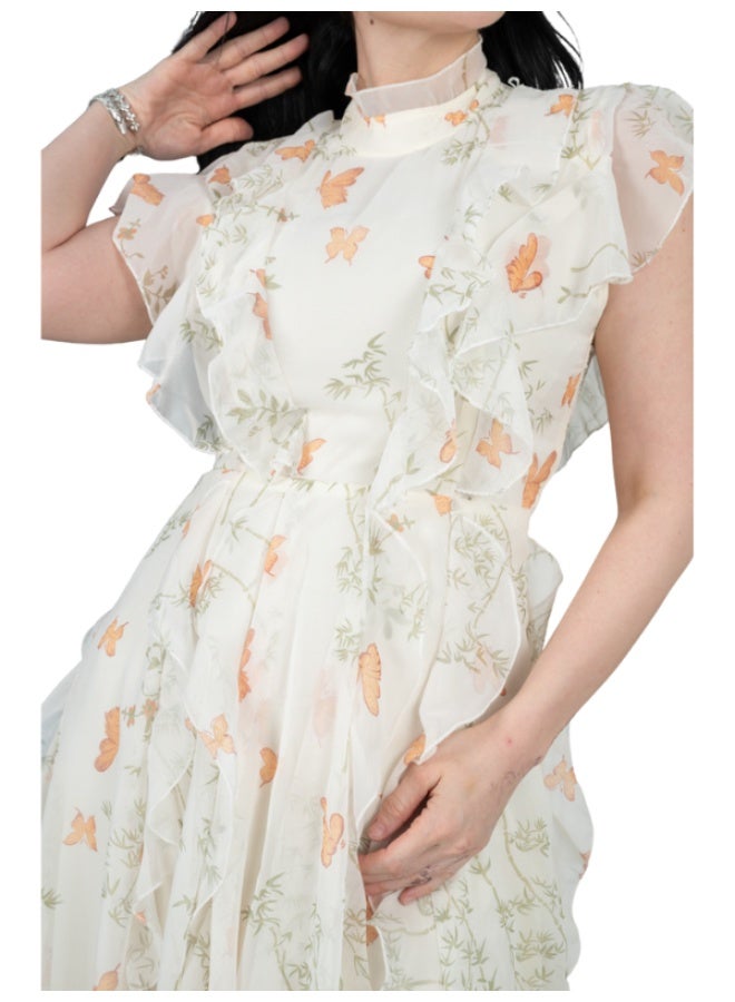 Angham Al-Tabi'a Nature-Inspired Chiffon Maxi Dress  - Image 3