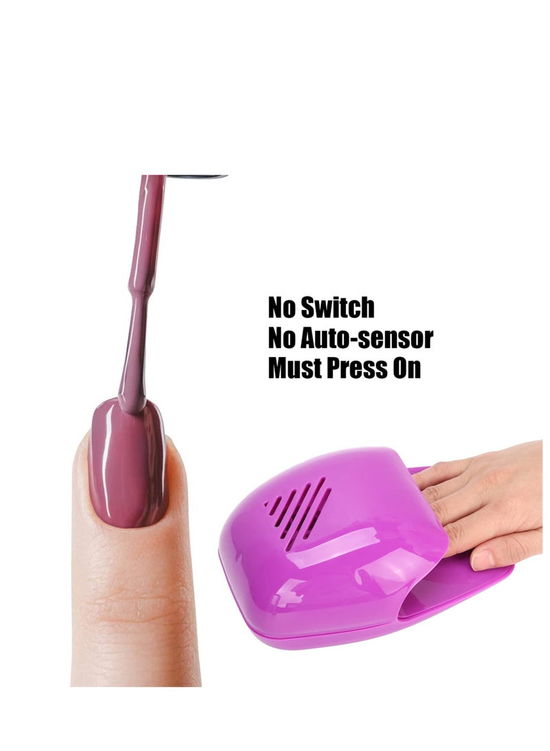 Excefore Electric Mini Nail Dryer, Portable Mini Nail  Dryer, Beauty Mini Nail Polish Dryer, Suitable for Regular Nail Polish (Purple) - Image 3