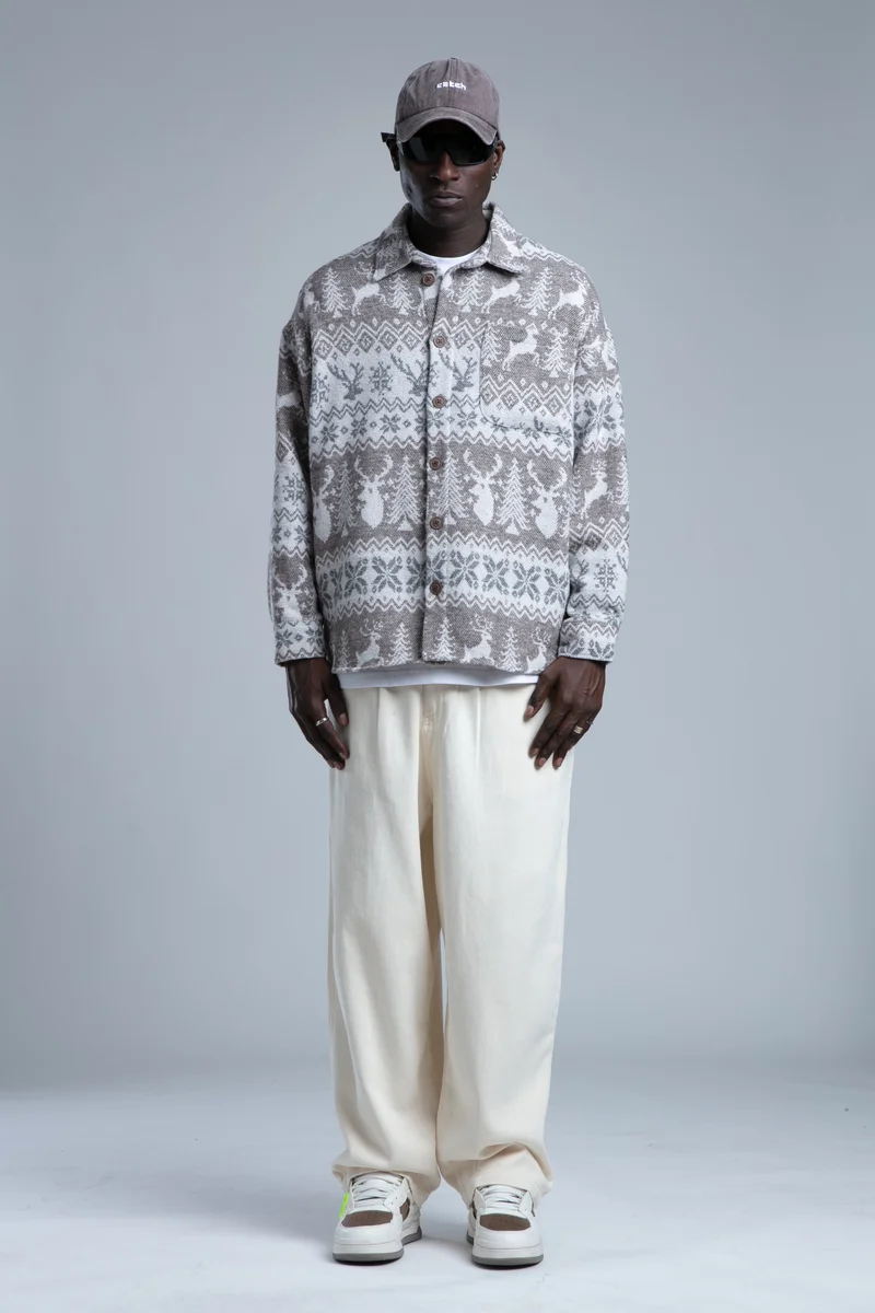 كاتش قميص كشمير منقوش