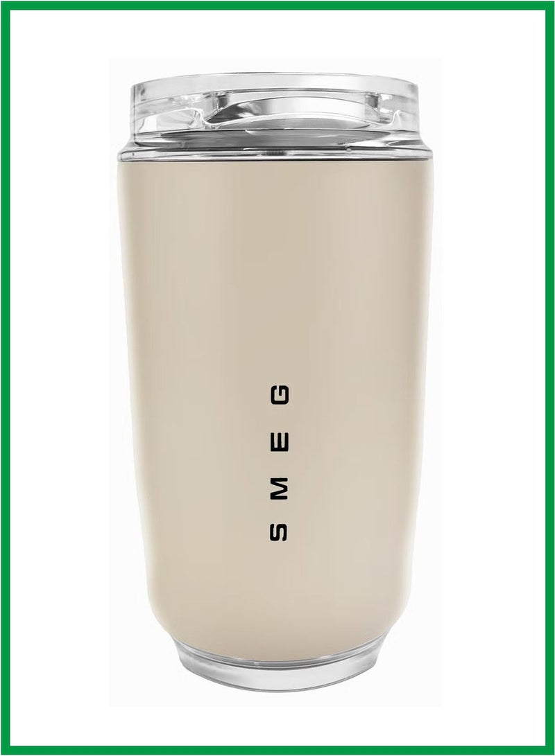 smeg Travel Coffee Mug, 320ml Insulated Beverage Cup With Leakproof Lid, Long Lasting Coffee Tumbler With Lid, Travel Coffee Thermos - Image 1