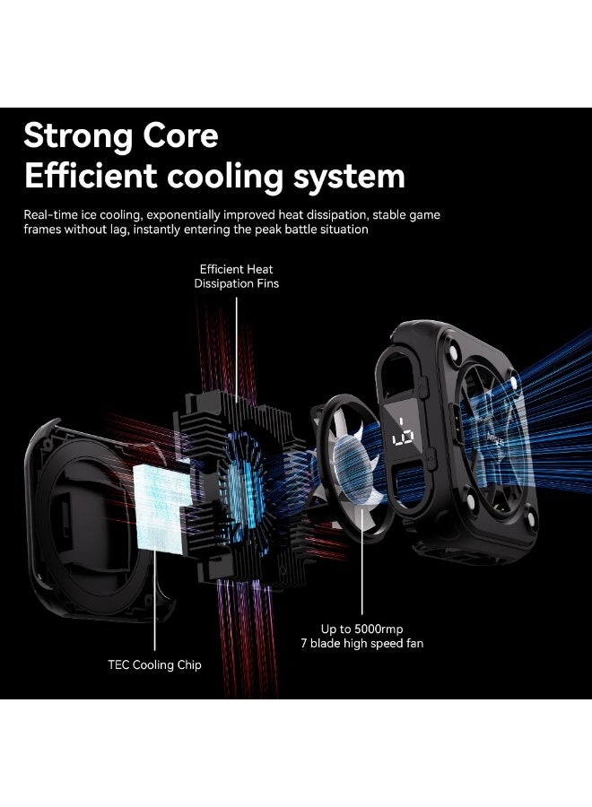 Amgras IceWorld Ultra 2 Mobile Phone Cooling Radiator With External Wireless Battery Magnetic Back Clip 2 in 1 Cooler Fan (Heat Sink+Battery*1) - Image 3