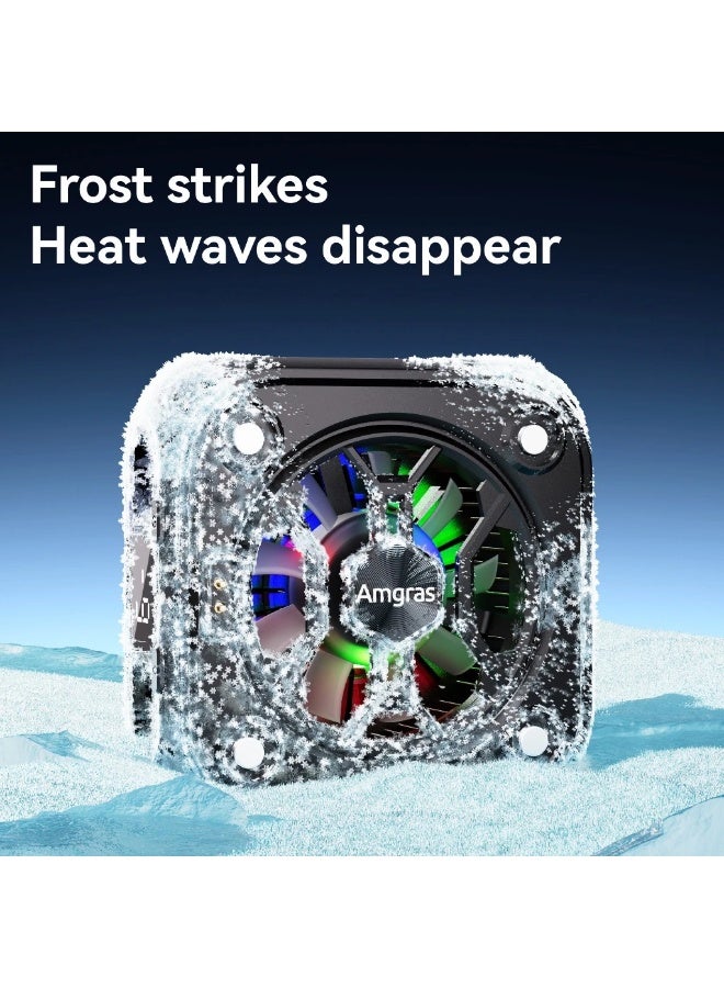 Amgras IceWorld Ultra 2 Mobile Phone Cooling Radiator With External Wireless Battery Magnetic Back Clip 2 in 1 Cooler Fan (Heat Sink+Battery*1) - Image 2