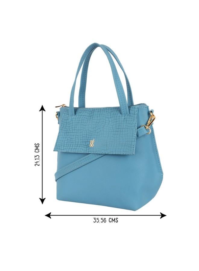 Baggit Women Blue Tote Handbag Medium | Ladies Stylish Casual Purse Bag - Image 3