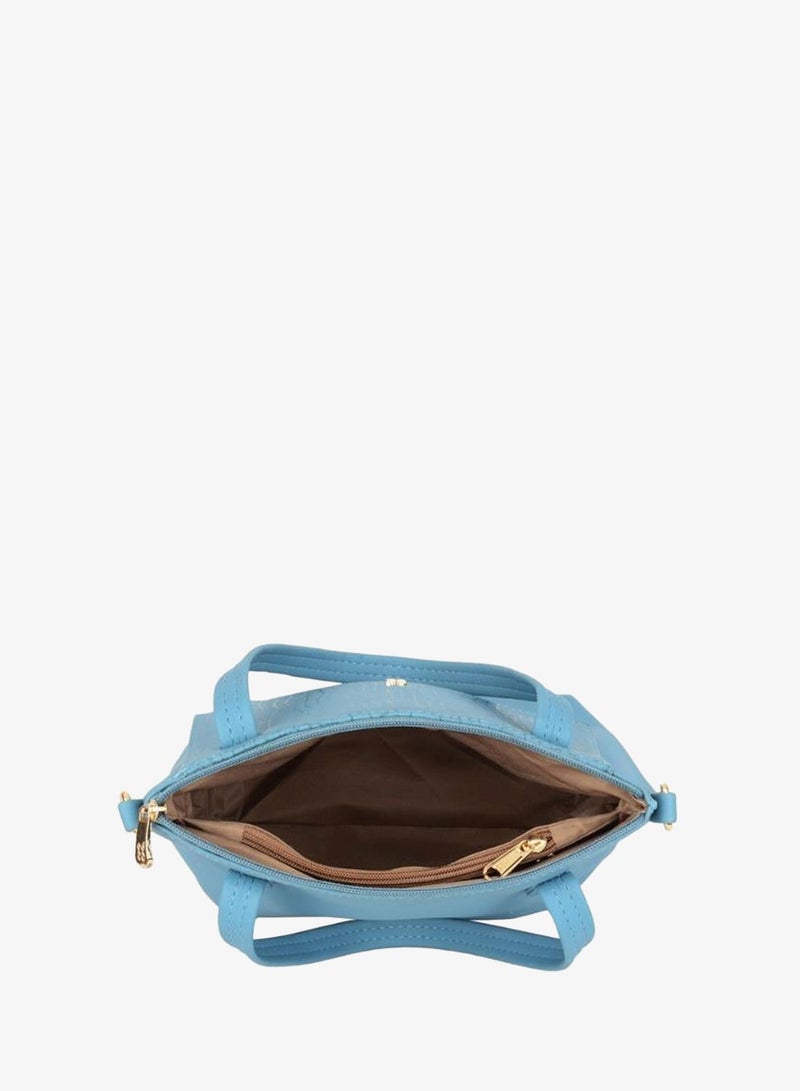 Baggit Women Blue Tote Handbag Medium | Ladies Stylish Casual Purse Bag - Image 5