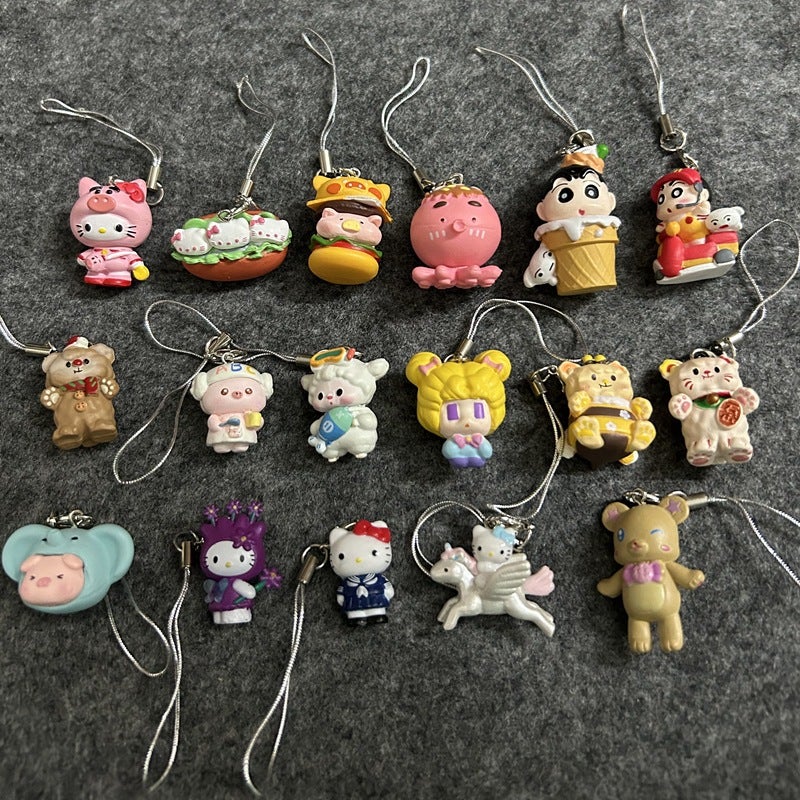 Single Mobile Phone Rope Pendant Small New Christmas Gingerbread Man Little Sheep Bear Food Play Pendant Keychain - Image 2