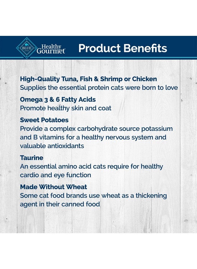 Blue Buffalo Healthy Gourmet Natural Adult Flaked Wet Cat Food Variety Pack Tuna, Chicken, Fish & Shrimp 3-Oz Cans (12 Count- 4 of Each Flavor) - Image 5