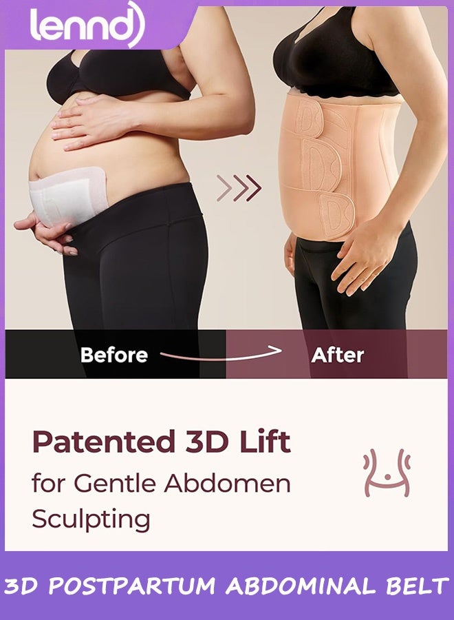 LENND Postpartum Belly Band for Natural and C-Section Recovery, Abdominal Binder with 3D Abdomen Lifting & Ergonomic Back Support, Seamless Belly Wrap Shapewear for Post Surgery Recovery - Image 4