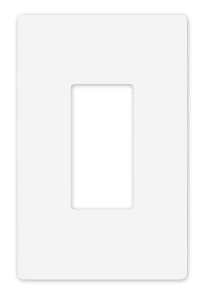 Art Plates - OVERSIZED Screwless Child Safe Switch Plate - 5.5" x 3.5" - Jumbo 1 Gang Decorator GFCI Style - Unbreakable Polycarbonate - One Gang Screwless Light Switch Cover Plate - Glossy White - Image 1