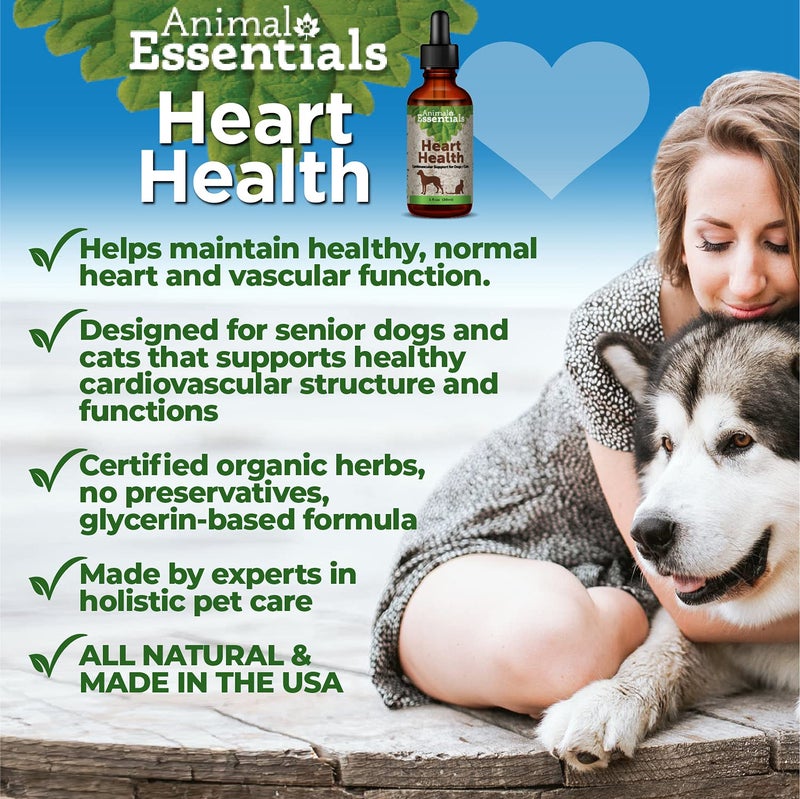 Animal Essentials Heart Health for Dogs & Cats - Cardiovascular Support Supplement, Healthy Heart, Organic Hawthorn Berry, Herbal Tincture - 2 Fl Oz - Image 2