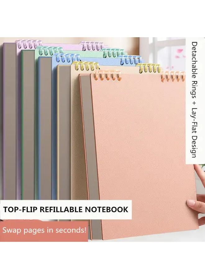 Refillable A5 Notebook With Grid Inner Pages Blue Detachable Rings Comfort Grip No Hand Strain - Image 2