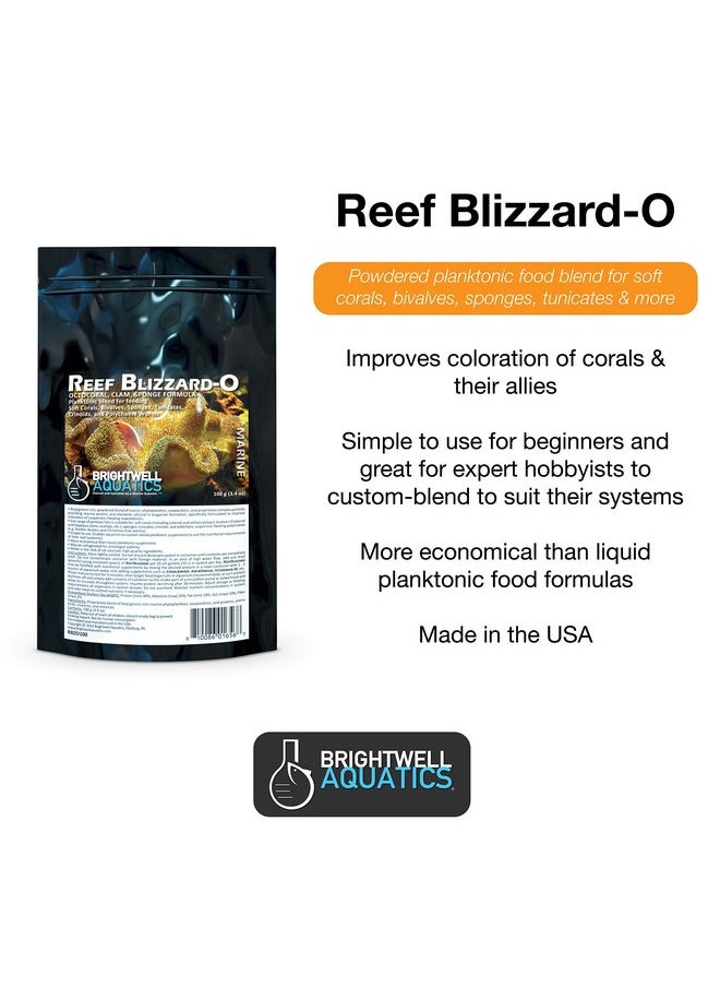 برايت ويل أكواتيكس - مزيج طعام بلانكتوني مسحوق من Brightwell Aquatics Reef Blizzard-O للشعاب المرجانية الثمانية والمحاريات، 100 جرام (RBZO100) - Image 1