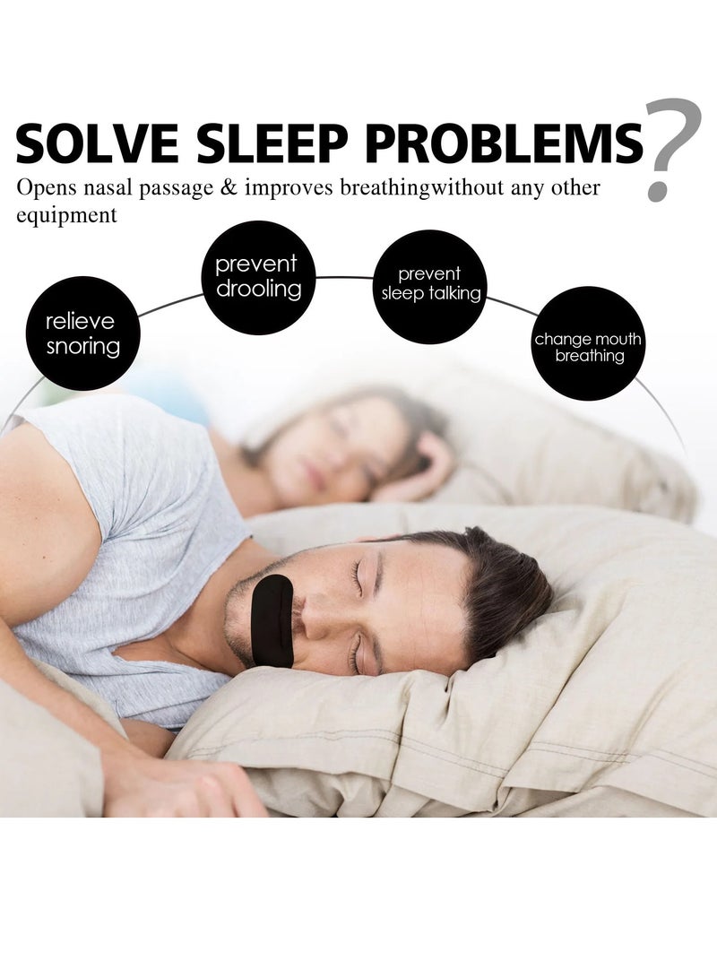 EELHOE Anti Snoring Patch, Sleep Tape Mouth Tape For Nasal Breathing, Portable Night Sleep Mouth Orthosis Tape, Stress Relief Mouth Strips For Sleeping Improve Breathing Relieve Nasal Congestion - Image 2