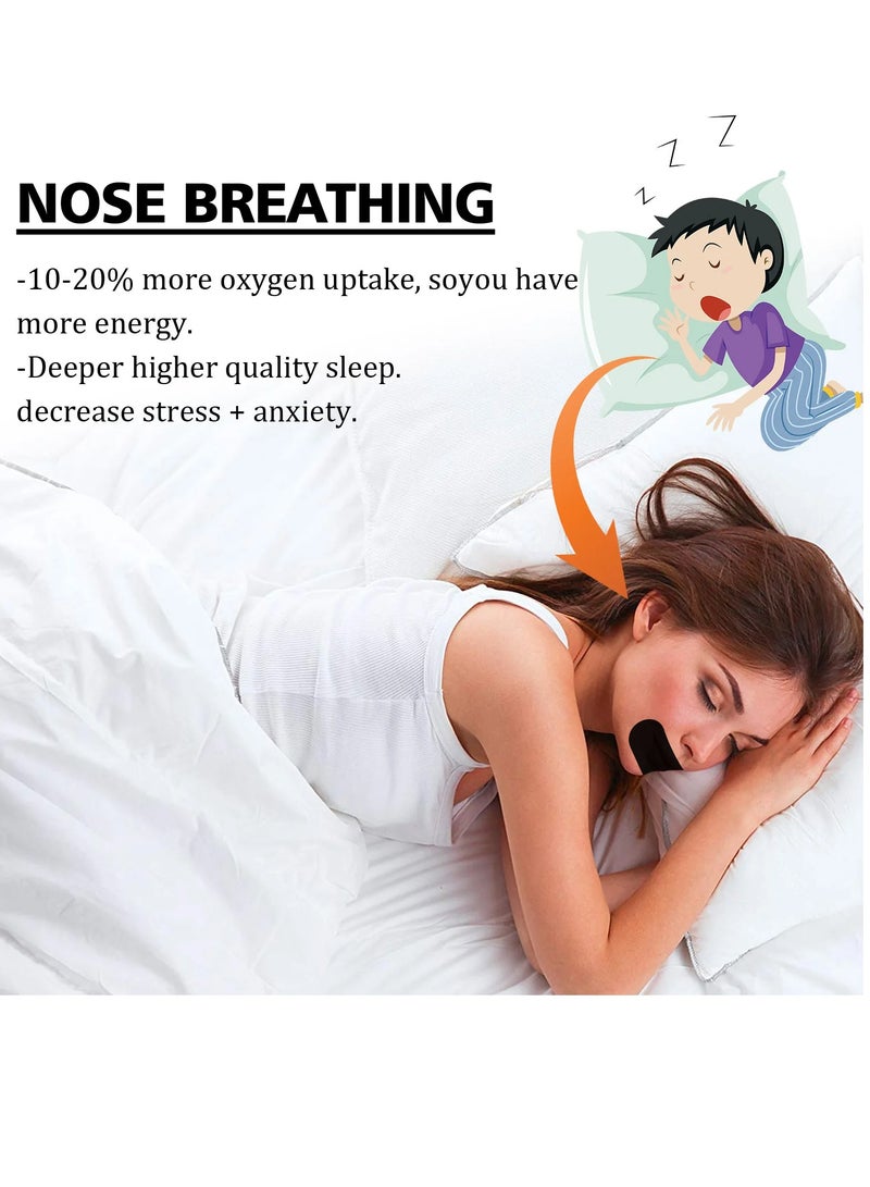 EELHOE Anti Snoring Patch, Sleep Tape Mouth Tape For Nasal Breathing, Portable Night Sleep Mouth Orthosis Tape, Stress Relief Mouth Strips For Sleeping Improve Breathing Relieve Nasal Congestion - Image 3