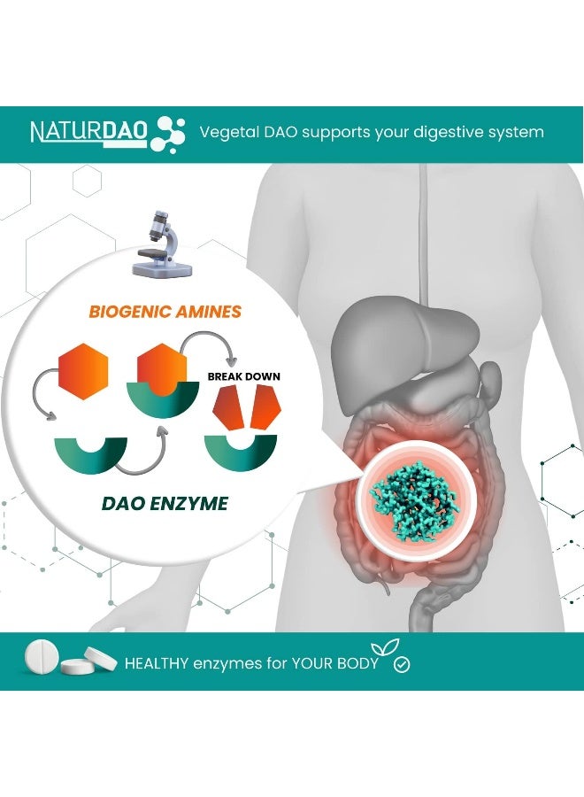 Naturdao ENZYME NATURDAO - 1,000,000 HDU - DAO Enzyme Supplement - Histamine Block - Diamine Oxidase - Food Intolerance - 60 Tablets - Image 4