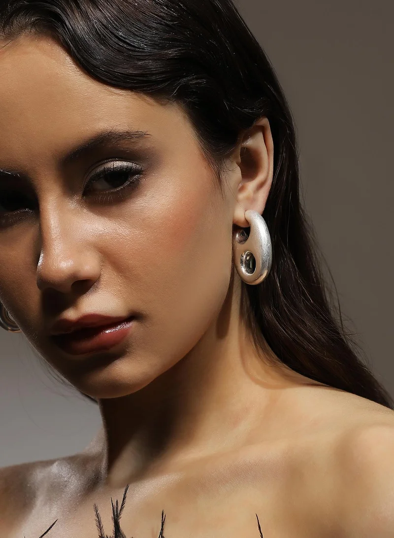 SOHI Medium Bolt Artificial Hoop Earring Jewellery