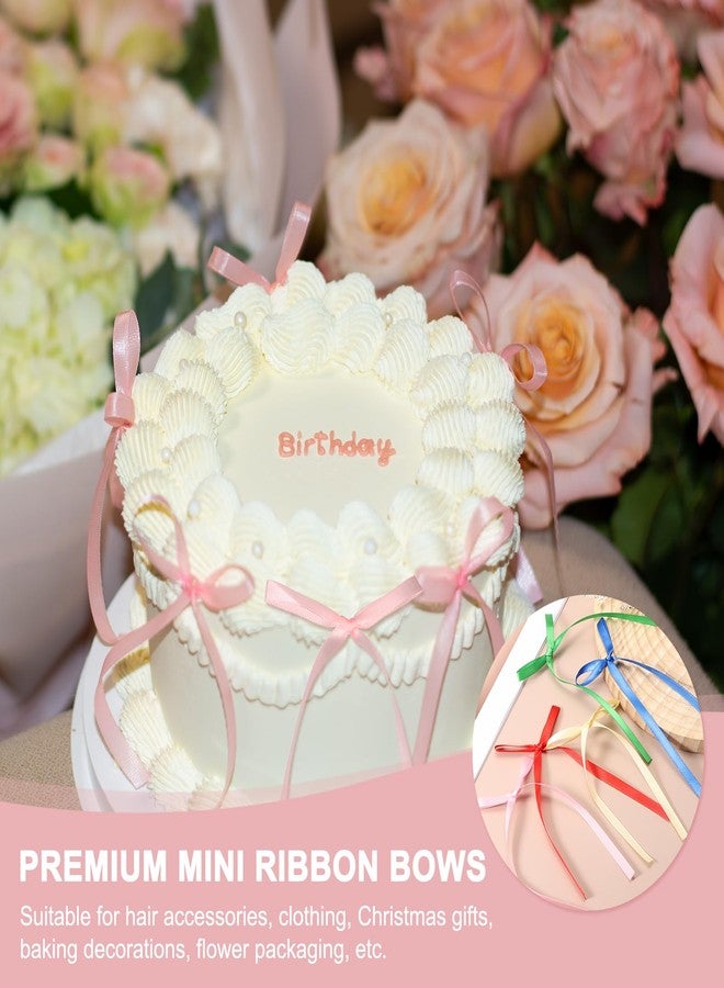 MECCANIXITY 20 Pcs Bow Cake Toppers, 3x5.7 Inch Bow Cupcake Toppers Satin Bowknot Bow Party Decorations for Cake Dessert Craft DIY Decorating Wedding Birthday Party, Champagne - Image 5