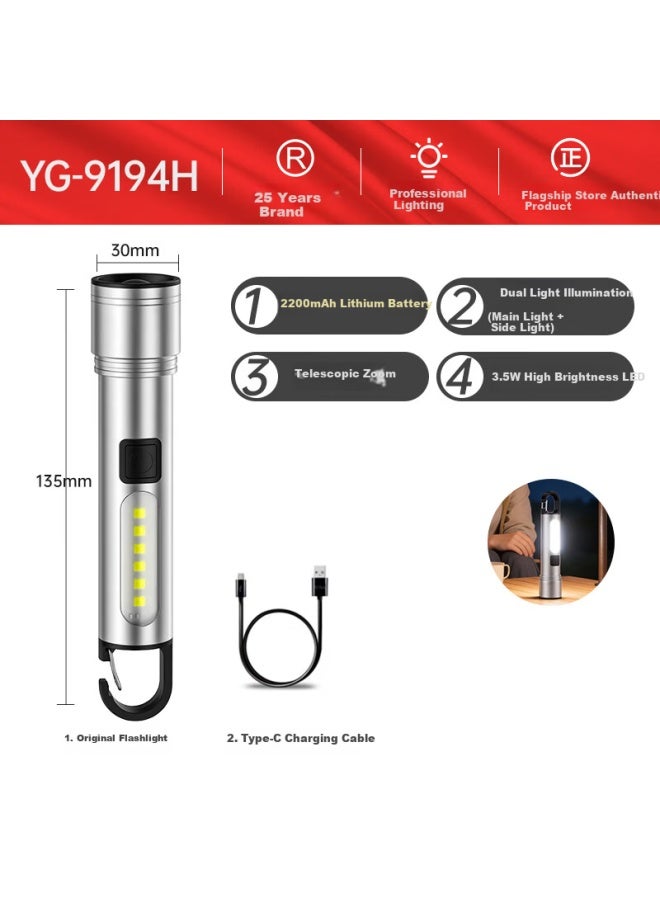 Yage Zoomable High Brightness Flashlight Long Battery Life Small Military Outdoor Emergency Light For Home Use - Image 2