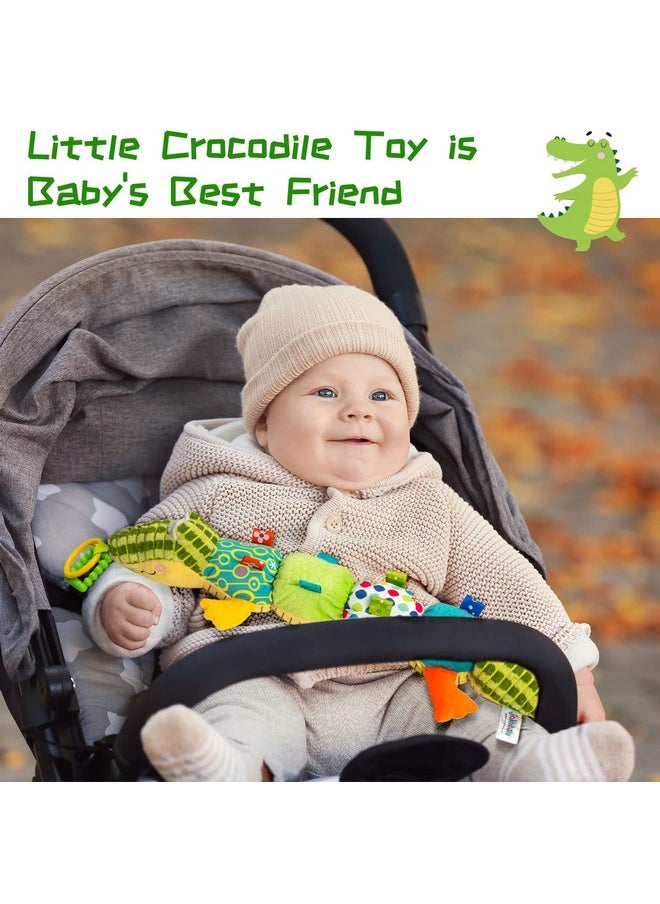 Jollybaby Jollybaby Baby Toys, Tummy Time Baby Toys with Rattles, Crinkle, Newborn Baby Musical Toys for Infant 0 3 6 9 12 Months Boys & Girls-Alligator  - Image 5
