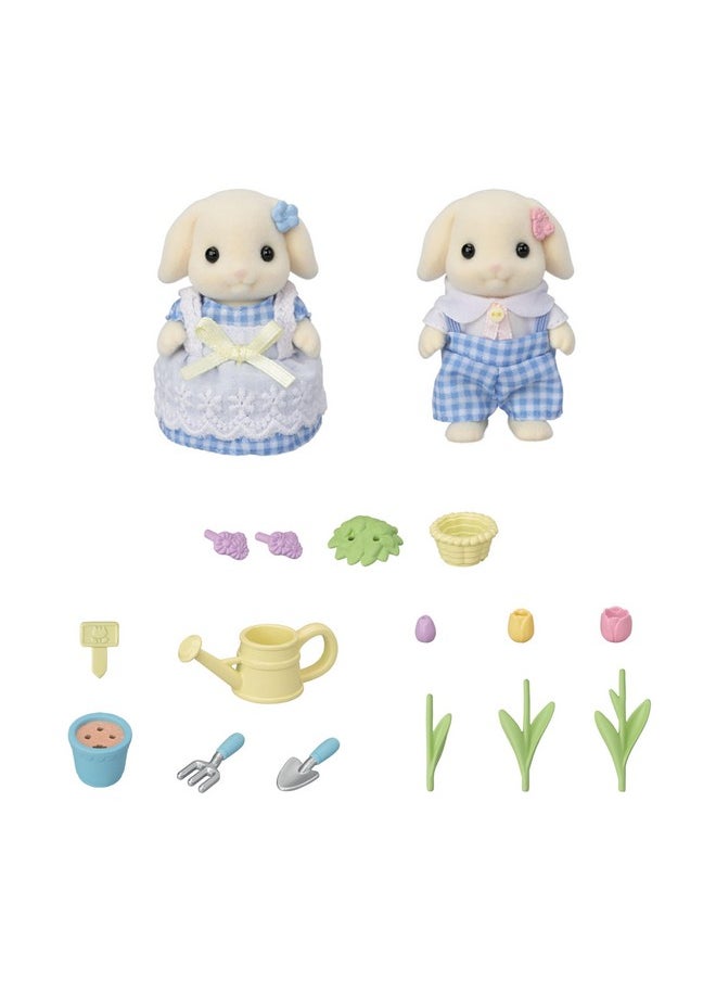 Calico Critters Calico Critters Blossom Gardening Set - Features Flora Rabbit Sister & Brother - Plant, Water, & Bloom with Your Adorable Critters!  - Image 3