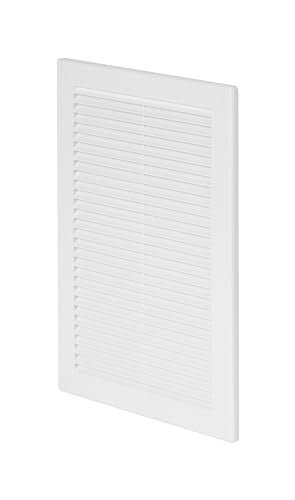 Awenta 6" x 10" Inch Rectangular Plastic White Ventilation Grille with Mesh - Intake, Exhaust, Dryer Soffit Air Vent cap - HVAC Ceiling Register vent cover - Crawl Space Exhaust Wall Vent Hose - Image 1