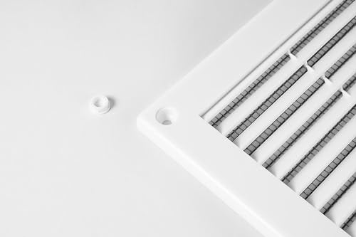 Awenta 6" x 10" Inch Rectangular Plastic White Ventilation Grille with Mesh - Intake, Exhaust, Dryer Soffit Air Vent cap - HVAC Ceiling Register vent cover - Crawl Space Exhaust Wall Vent Hose - Image 4