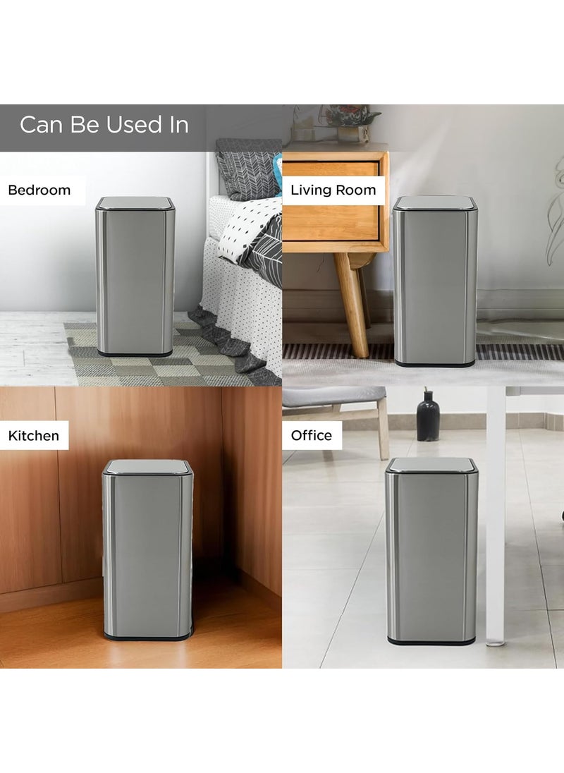 Homestic Homestic 13L Stainless Steel Automatic Touchless Motion Sensor Dustbin Quick Open Soft Close Lid Garbage Bin for Kitchen Bathroom Indoor Outdoor Trash Cana102  - Image 4