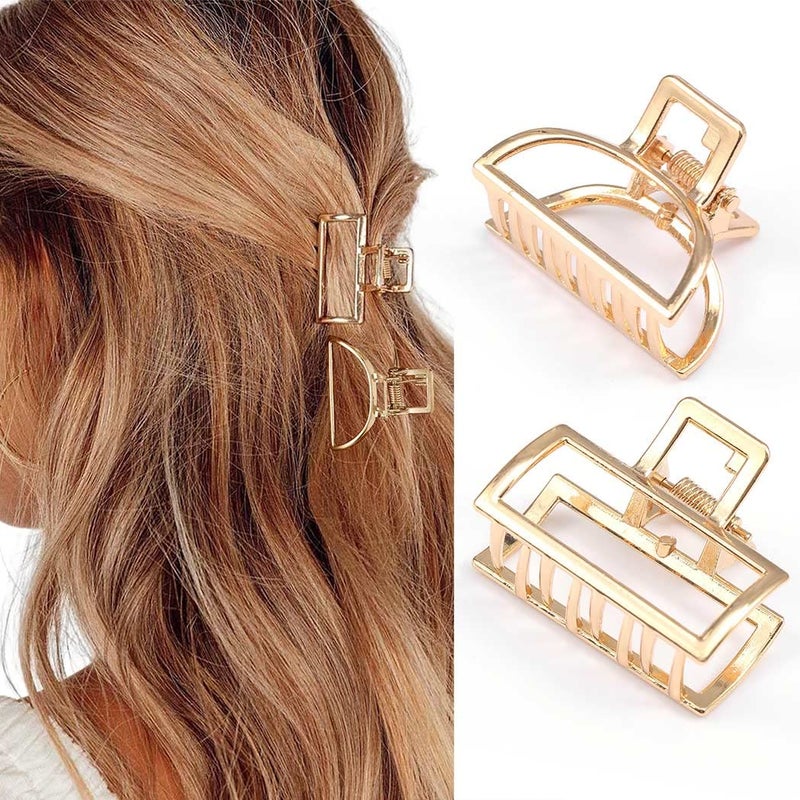 Brinie Hair Claw Gold Hair Clips Mini Non Slip Claw Clips Hair Accessories Daily Party Gift for Women and Girls 2 PCS