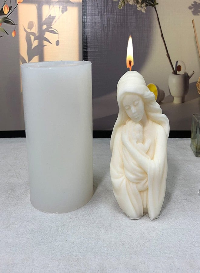 ZAKVOOR 3D Virgin Holding a Child Candle Mold Resin Casting Silicone Mold for DIY Aromatherapy Candles Wax Plaster Polymer Clay Decoration - Image 3