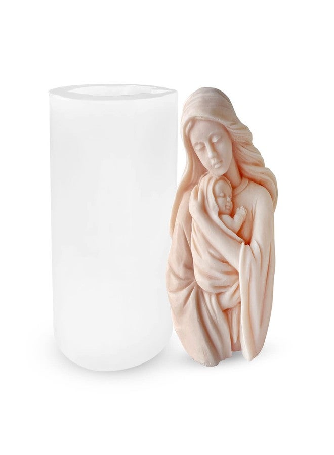 ZAKVOOR 3D Virgin Holding a Child Candle Mold Resin Casting Silicone Mold for DIY Aromatherapy Candles Wax Plaster Polymer Clay Decoration - Image 1