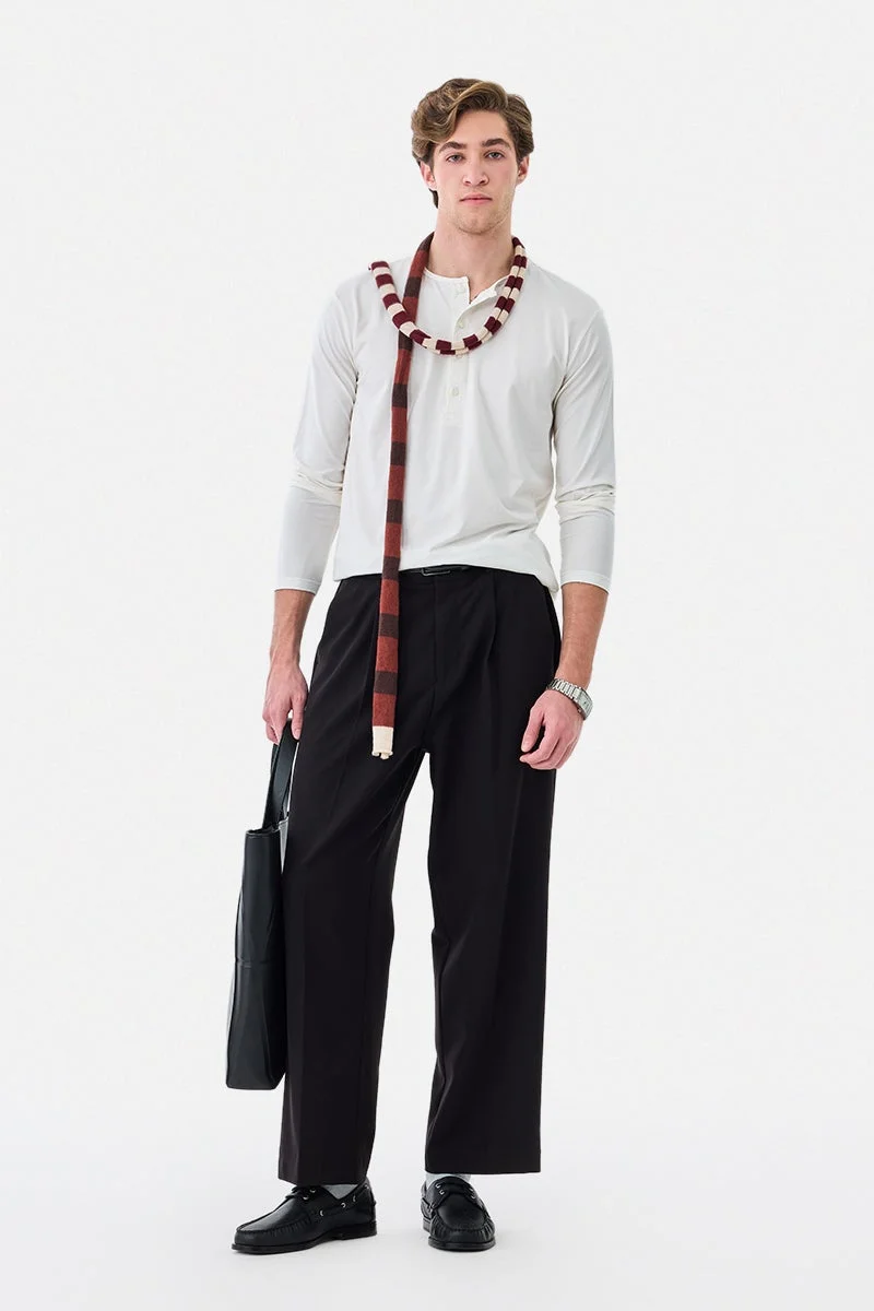 SNITCH Off White Off White Solid Long Sleeve Regular Fit T-Shirt for Men | Best Price UAE